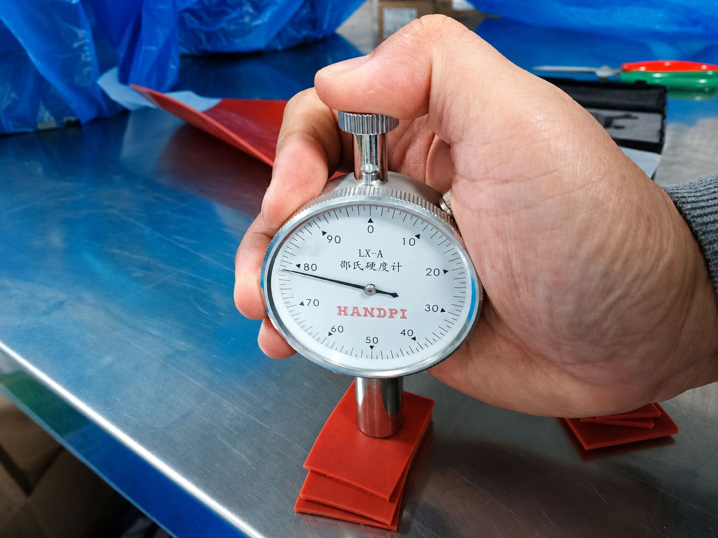 Shore A hardness testing for silicone products