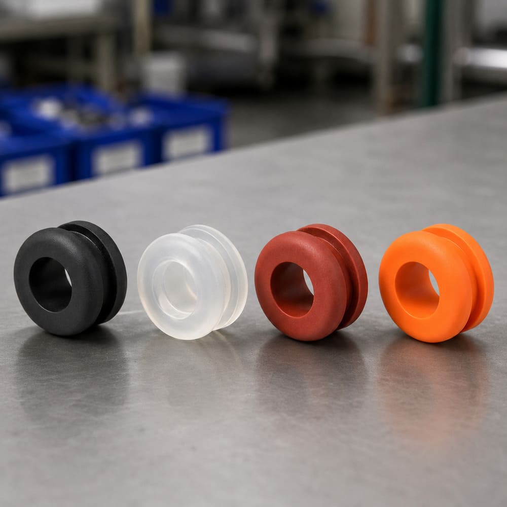 Material Options - industrial-grade, application-specific, food-grade, and flame-retardant silicone
