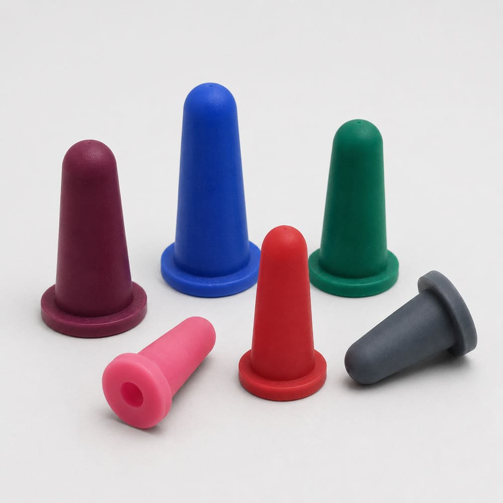 Flanged silicone plugs manufactured by Pandasoft
