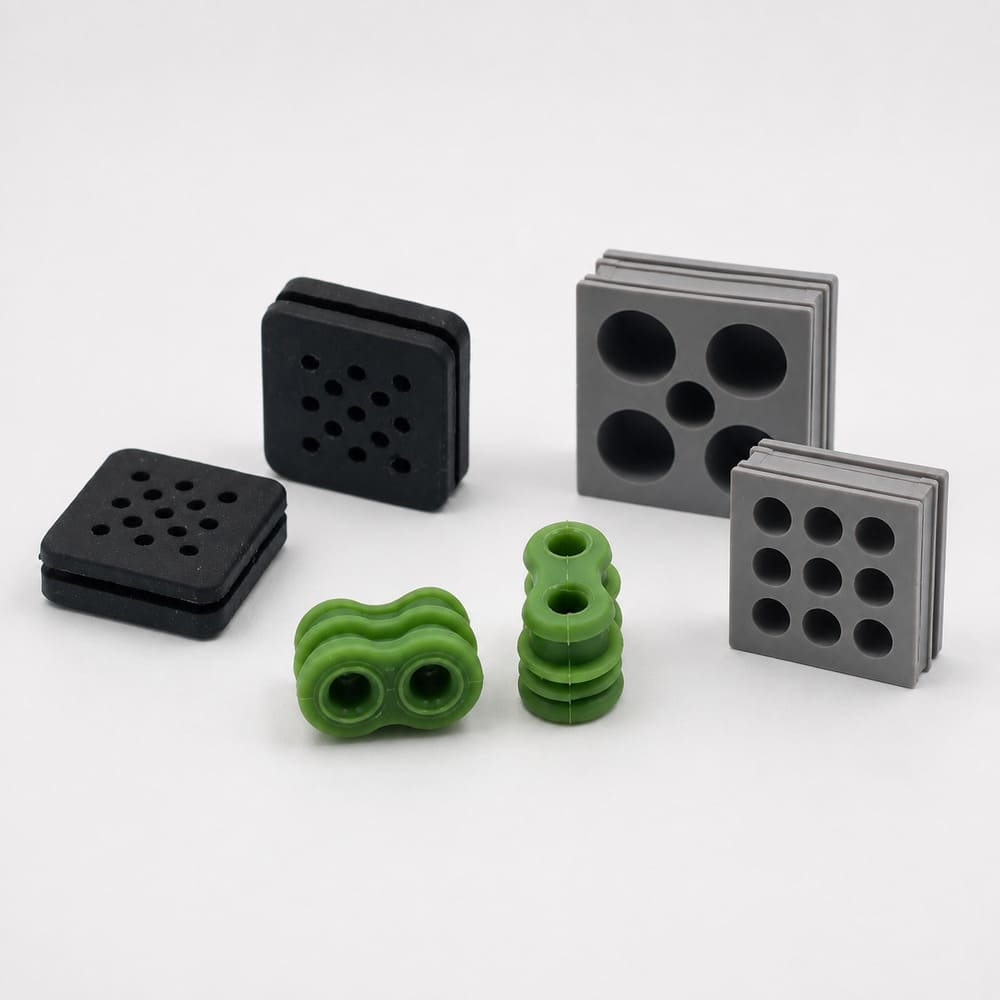 Multi-Hole Multi-Port Silicone Grommets - high-density multi-cable entry