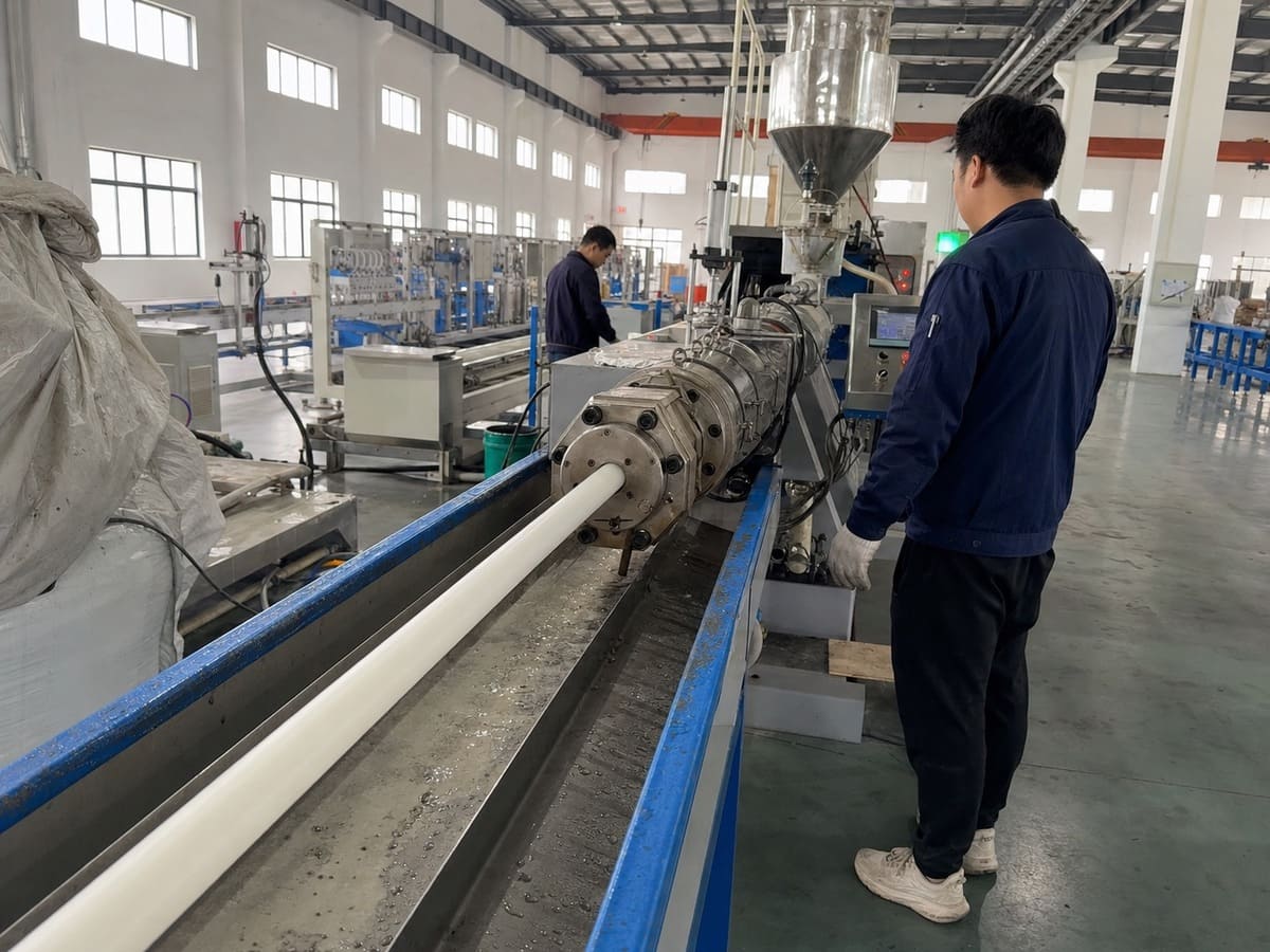 Silicone extrusion production line at Pandasoft factory