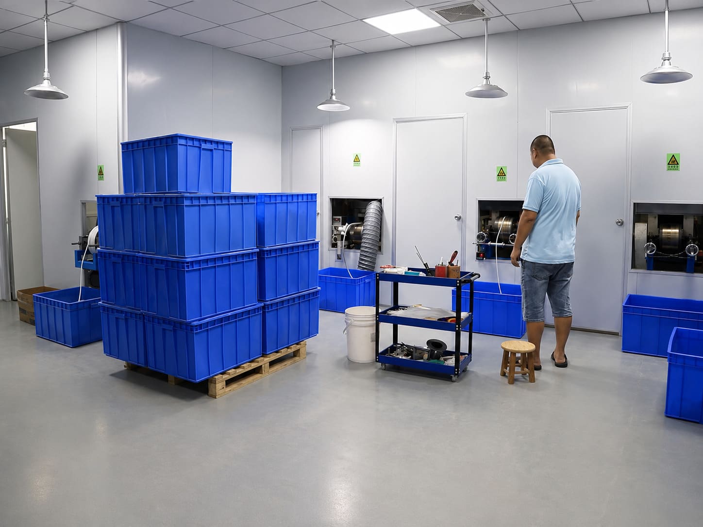 Pandasoft silicone production floor with 9 assembly lines